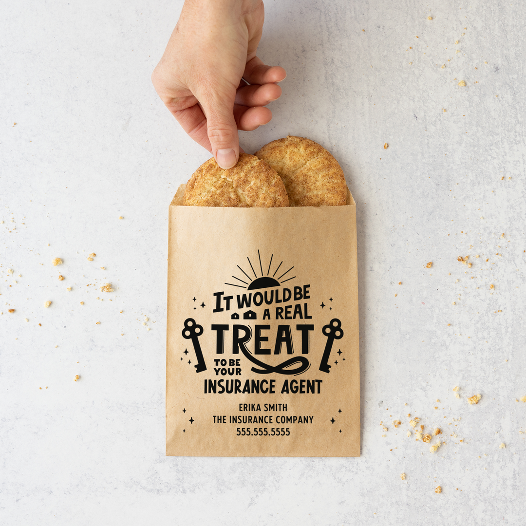 Customizable | Set of It Would Be A Real Treat To Be Your Insurance Agent Bakery Bags | 21-BBi