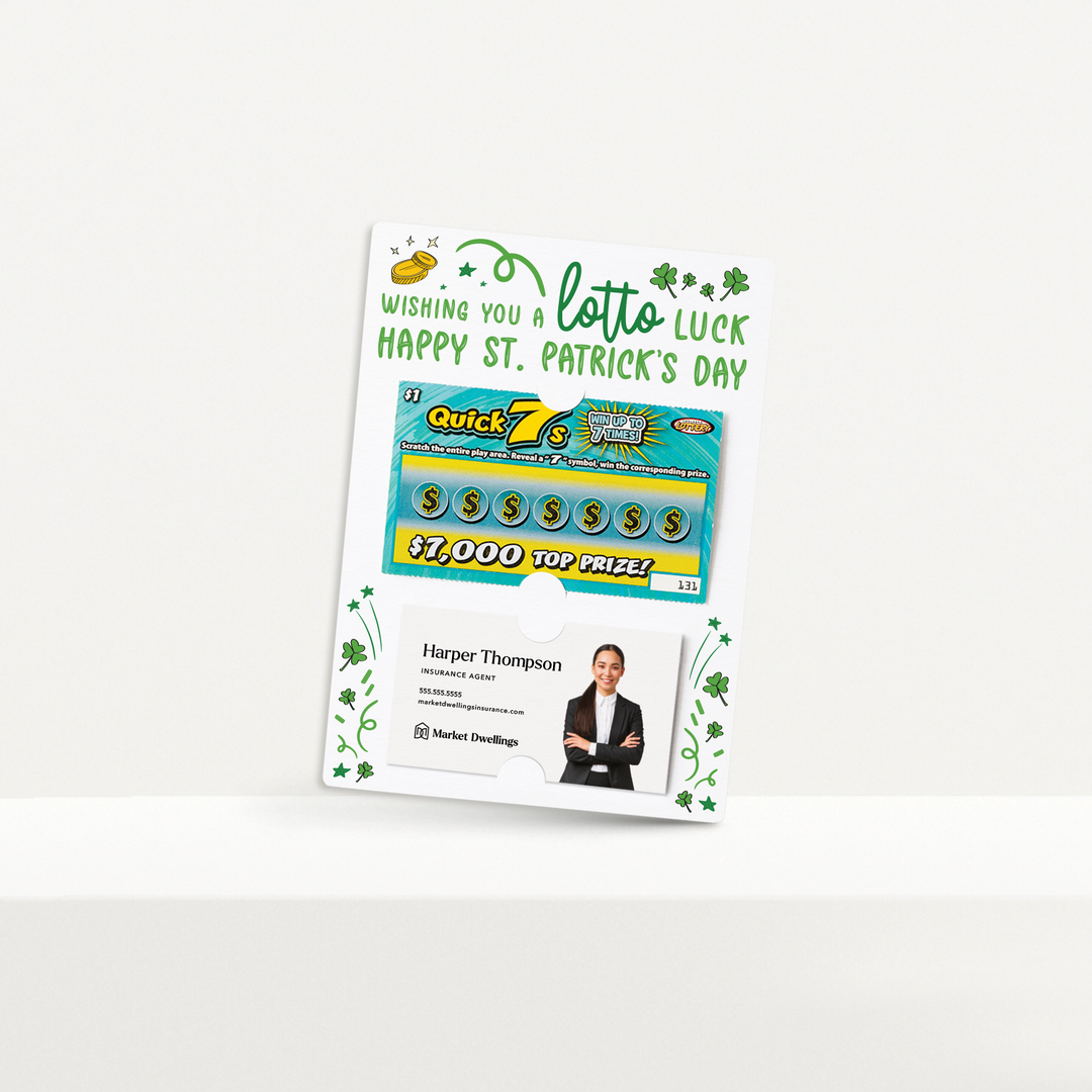 Set of Wishing You a Lotto Luck St. Patrick's Day Lotto Mailers | Envelopes Included | SP2-M002