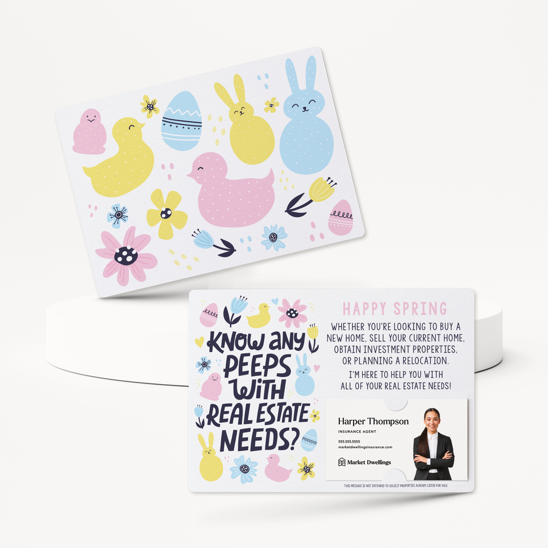 Set of Know Any Peeps with Insurance Needs? | Envelopes Included | Easter | S3-M003i