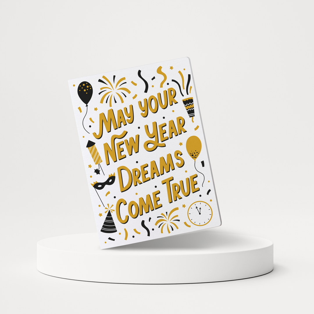 Set of May Your New Year Dreams Come True | New Year Greeting Cards | Envelopes Included | 106-GC001-AB