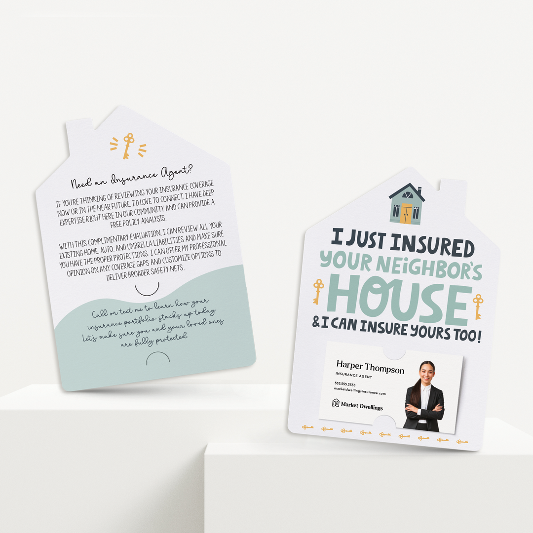 Set of I Just Insured Your Neighbor's House Mailers | Envelopes Included | M37-M001i