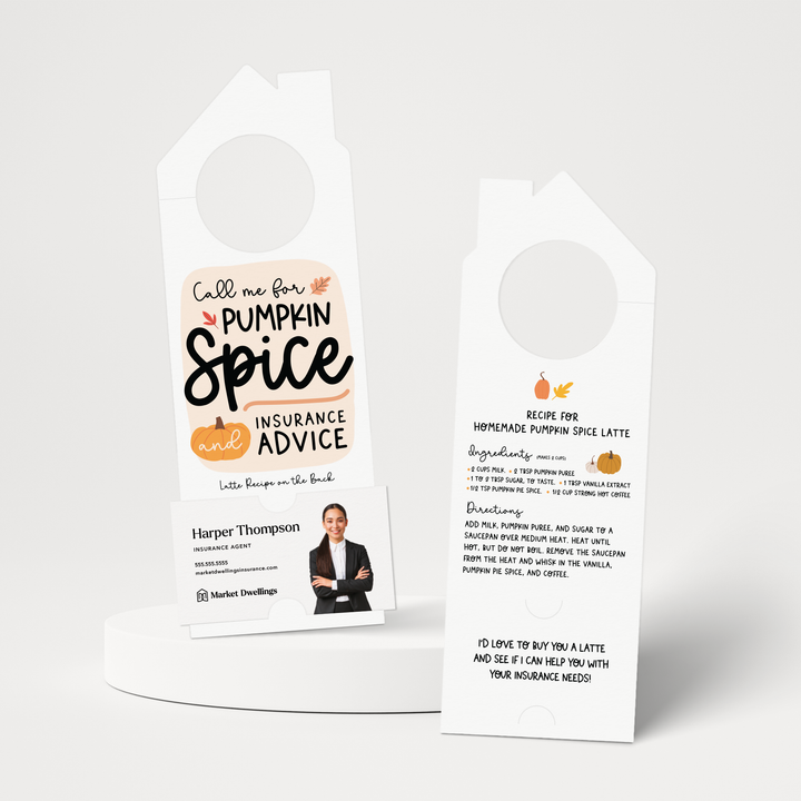 Pumpkin Spice Latte Recipe | Insurance Door Hangers | 54-DH002i