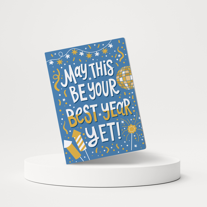 Set of May This Be Your Best Year Yet! | New Year Greeting Cards | Envelopes Included | 104-GC001-AB