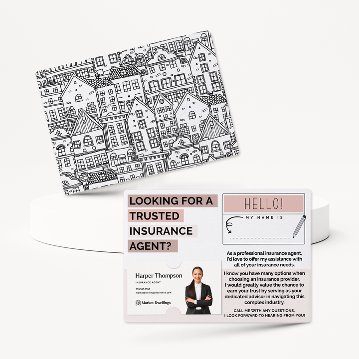 Set of Looking For A Trusted Insurance Agent Mailers | Envelopes Included | M33-M004i