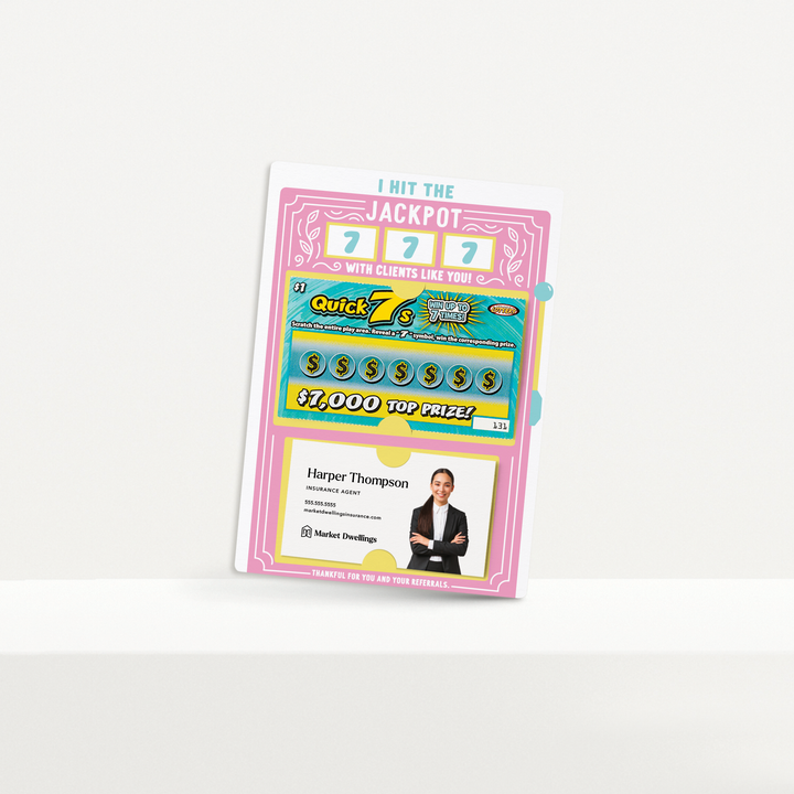 Set of I Hit The Jackpot With Clients Like You! | Lotto Mailers | Envelopes Included | M51-M002-AB