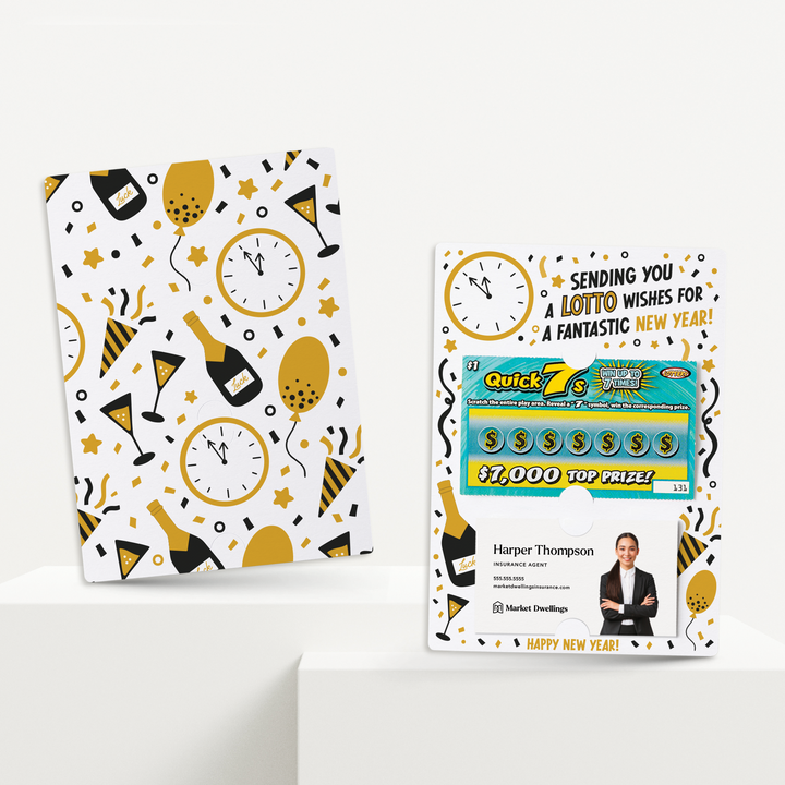 Set of Sending you a LOTTO of Wishes for a Fantastic New Year! | New Year Mailers | Envelopes Included | M58-M002
