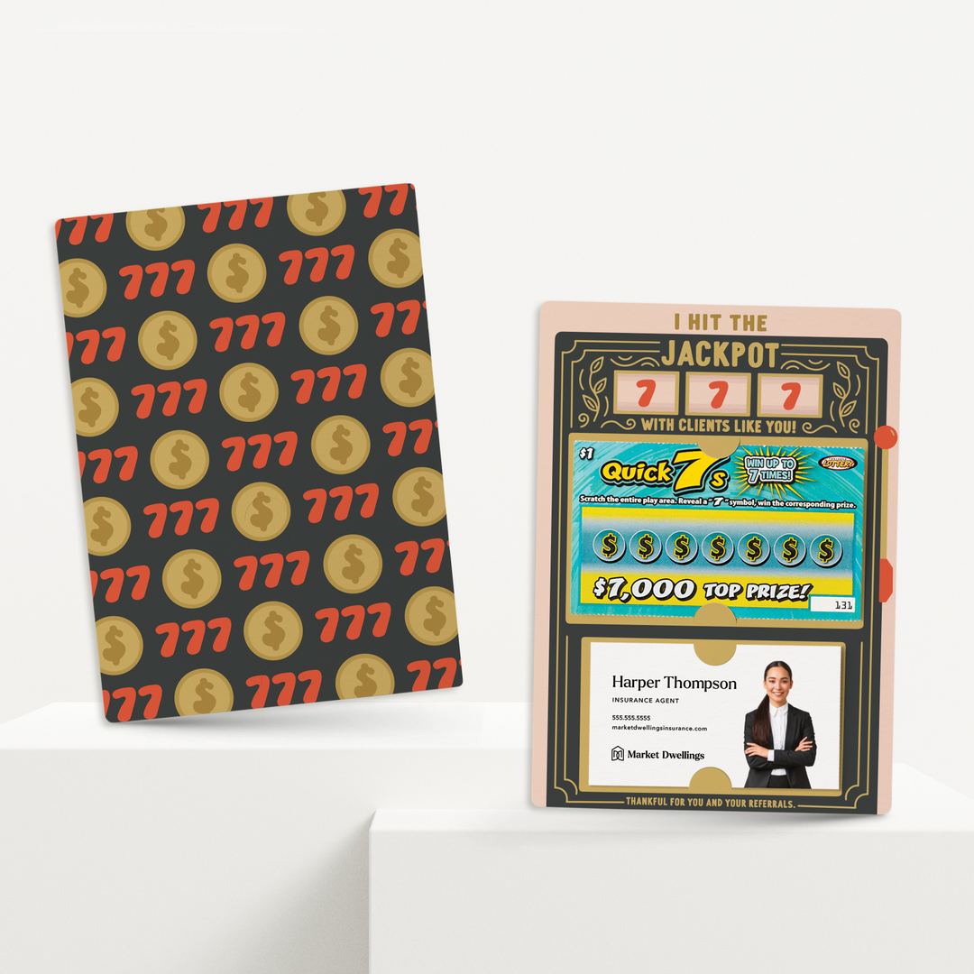 Set of I Hit The Jackpot With Clients Like You! | Lotto Mailers | Envelopes Included | M51-M002-AB