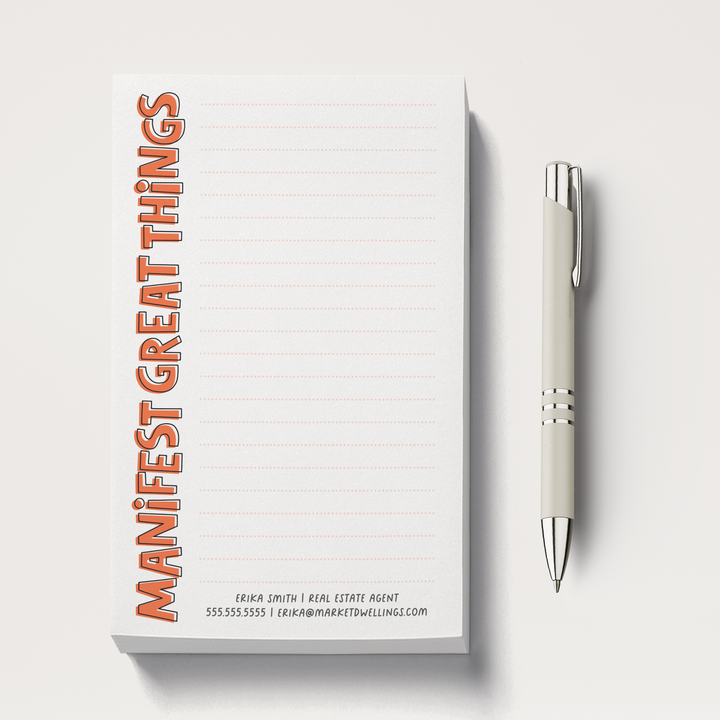 Set of Manifest Great Things Notepads | 5 x 8in | 50 Tear-Off Sheets | 14-SNP-AB