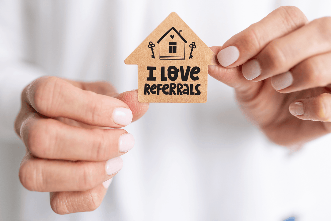 I Love Referrals | House Shaped Label Stickers | 2-LB1